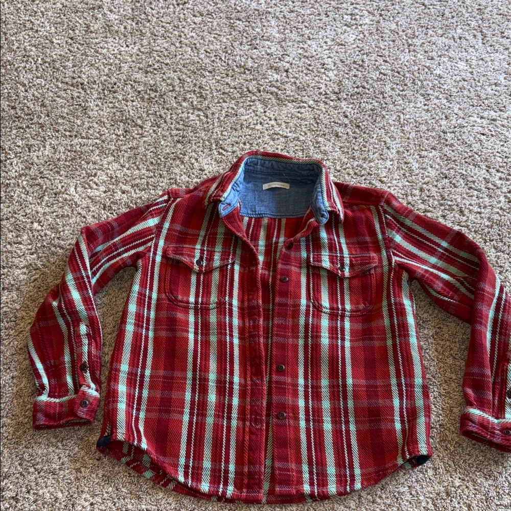 Outerknown red and green shacket size xs/s flaw***